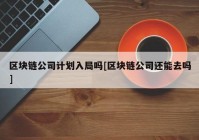 区块链公司计划入局吗[区块链公司还能去吗]